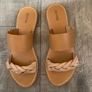 Soludos Sandals Braided Leather Slides NWT